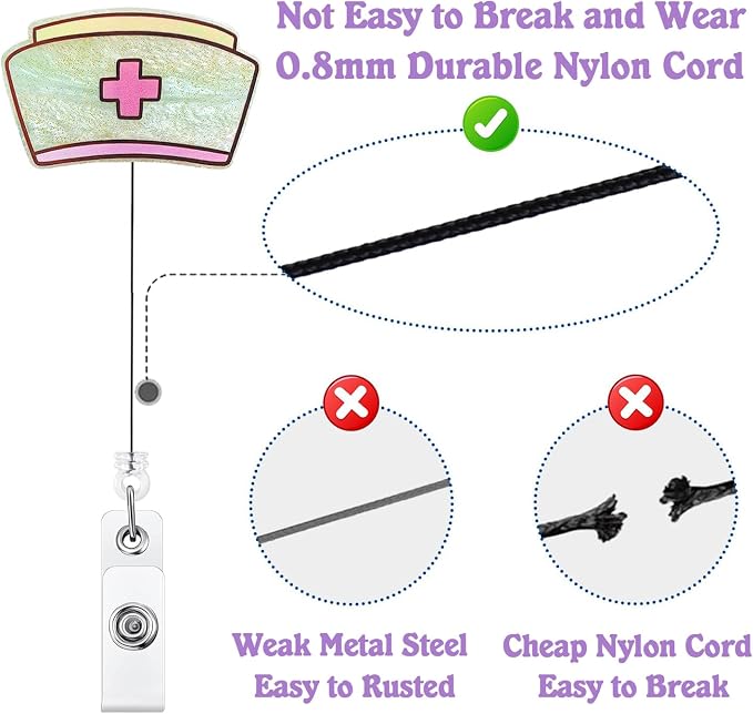 Cute Nurse Cap Badge Reel Retractable - Image 4