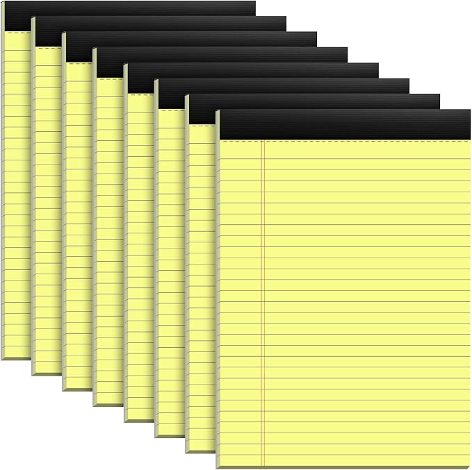 8 Pack Yellow Legal Pads 8.5x11 Yellow Notepads 30 Sheets Perforated Yellow by notepads