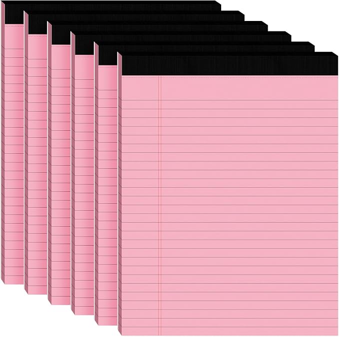 6pcs Legal Pads 8.5 x 11, Notepads 8.5 x 11 Inch, 30 Sheets/Pack, Perforate by Ciphyfee