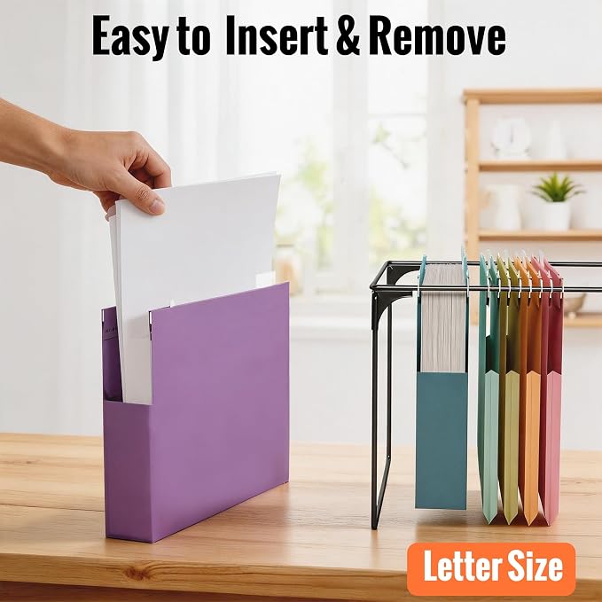 6 Pack Hanging File Folders Letter Size, Plastic Hang Folders, Heavy Duty - Image 6