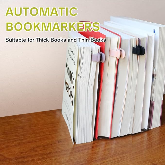 SMUK 3pcs Automatic Bookmark, Silicone Book Marks - Image 6