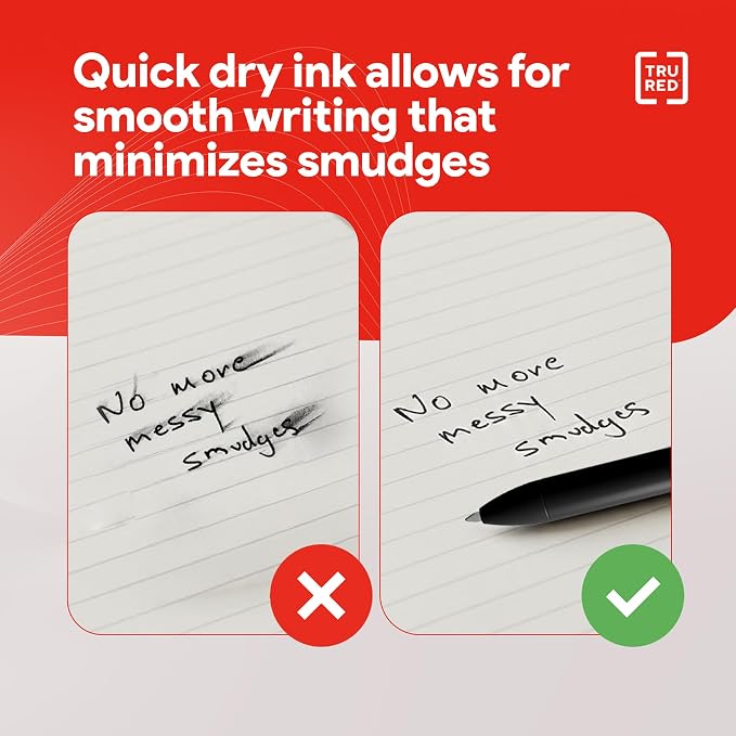 TRU RED Retractable Gel Pens, Medium Point 0.7mm, 5 Pack – Quick‑Dry Pens - Image 5