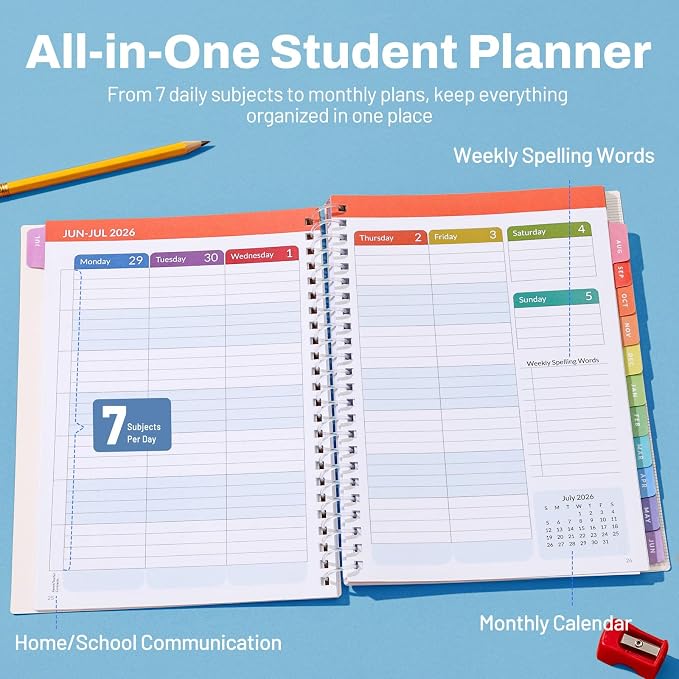 SUNEE Elementary Student Planner 2026-2027, Dated Academic Year Jul. 2026 - Image 3