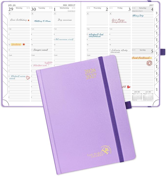 POPRUN 2026-2027 Academic Planner, 6.5" x 8.75", Weekly and Monthly Calendar by POPRUN