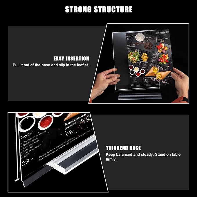 xydstay 6pack Acrylic Sign Holder 5 X 7, Vertical T Shape Clear Plastic Sign - Image 7