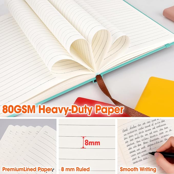 12 Pack Lined Journal Notebook for Work, 200 Pages, Medium 5.5 in x 8.3 in - Image 6