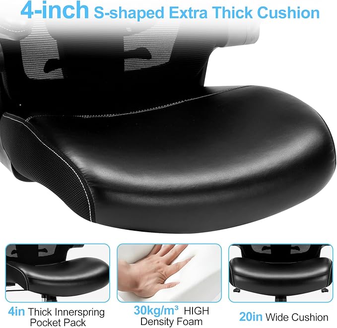 Office Chair, Ergonomic Desk Chair with Adjustable Lumbar Support, High Back Mesh Computer Chair with Heavy Duty Metal Base, Executive Chair for Home Office-DeskLoop Office