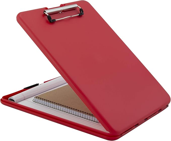 Saunders SlimMate Plastic Storage Clipboard Letter Size Red, Assembled in USA - Image 7