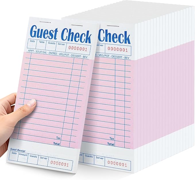 20 Pack/1000 Tickets Guest Checks Books by ZPARIK