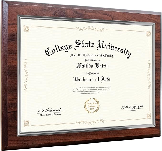PlaqueMaker Certificate Frame, Cherry Wood by PlaqueMaker