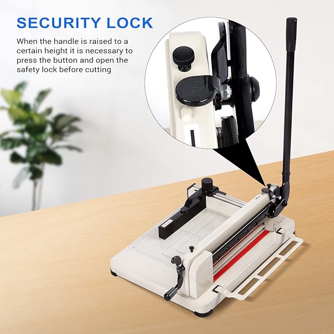 Heavy Duty Paper Cutter,12 inch Guillotine Paper Cutter,Guillotine Paper Cutters and Trimmers Cards Leather with Metal Base for Office Home School (White, a4)-DeskLoop Office