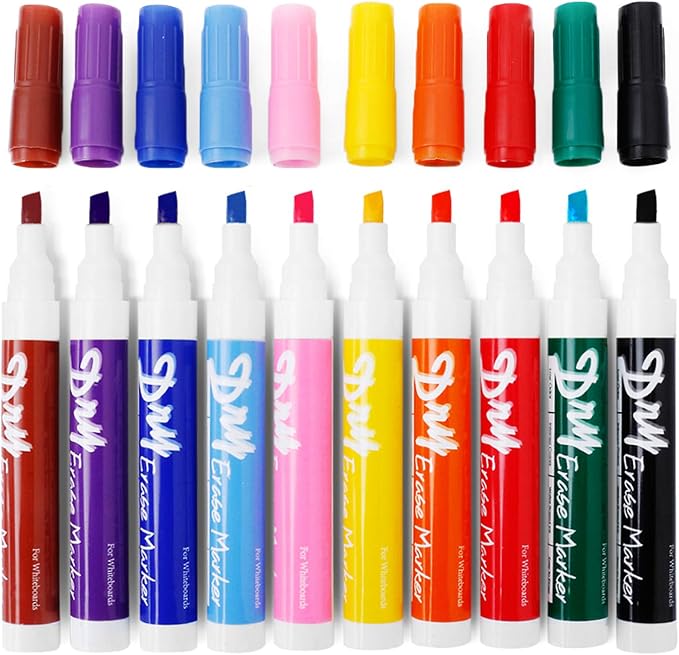 Volcanics Dry Erase Markers Low Odor Chisel Tip Whiteboard Markers Pack of 10 by Volcanics