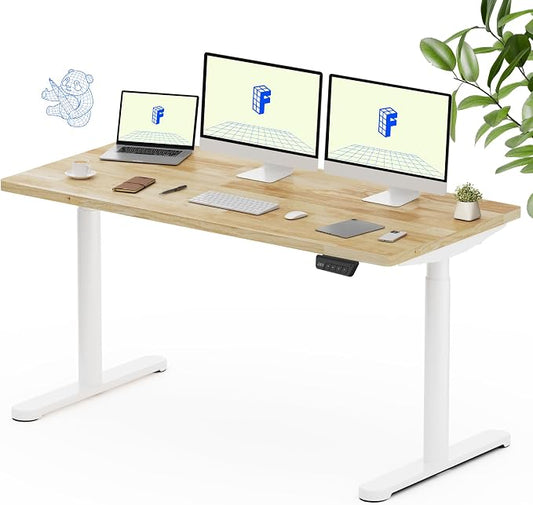 FLEXISPOT Solid Rubberwood Electric Standing Desk by FlexiSpot