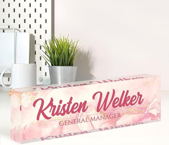 Name Plate for Desk, Desk Name Plate Personalized, Office Decor for Women Men by Spricoz