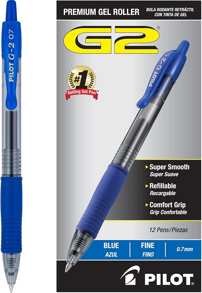 Pilot G2 Premium Gel Roller Pens, Fine Point 0.7 mm, Journaling, and Office by PilotCorporationofAmerica