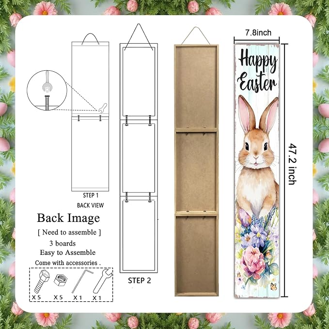 Happy Easter Bunny Welcome Sign - Image 3