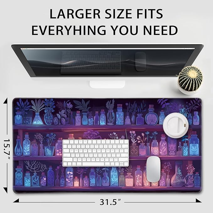 Mystical Potion Bottles Gaming Mouse Pad 31.5"x15.7"｜XXL Desk Mat, Non-Slip - Image 4