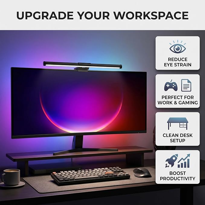 Monitor Light Bar – Full Spectrum LED Screen Lamp, No Glare Eye Care, USB - Image 5