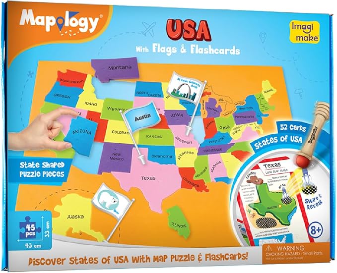 Imagimake Mapology United States Flash Card Puzzle - Image 6