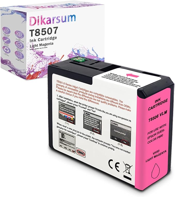 T850 Ink Cartridge Remanufactured T8506 T850600 Ink Cartridge Replacement for Surecolor P800 Printer(Light Magenta)-DeskLoop Office