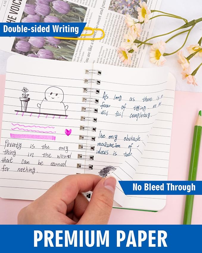 Dynta Small Notebooks 3x5 Bulk, Mini Spiral Notebooks 40 Packs, Pocket - Image 5