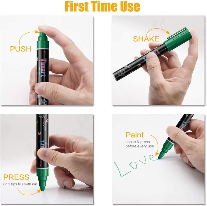 Timart Liquid Chalk Markers, 6mm Bold Tip Chalk Pens, Dry Erase Marker Pens - Image 6