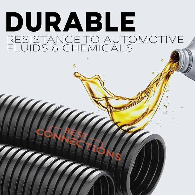 BEST CONNECTIONS Split Wire Loom Flex-Guard Convoluted Tubing Protective Split - Image 4