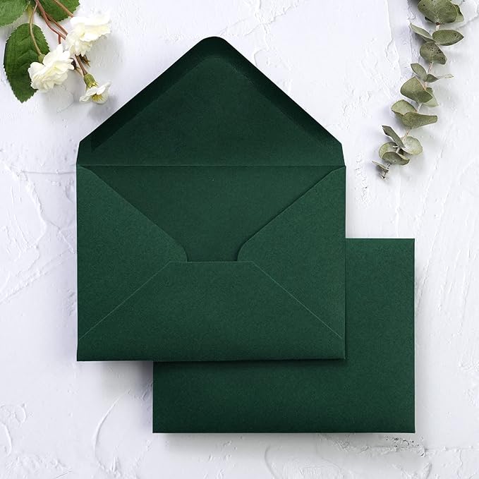 PONATIA 50 Pack A1 Envelopes, 3 5/8 x 5 1/8 Inches Emerald Green Envelopes by ponatia