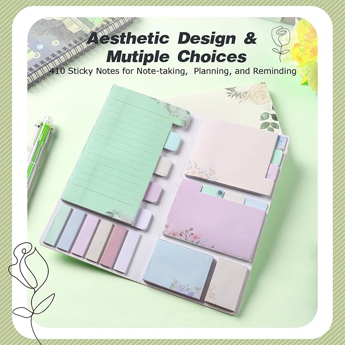 Sticky Notes Set Sticky Notes Tabs Divider Sticky Notes Planner Sticky Notes Sticky Note Dividers Tabs Book Notes Office Supplies Back to School Supplies-DeskLoop Office