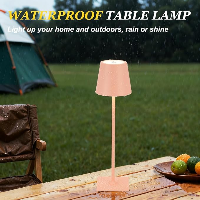 Kakanuo Pink Cordless Rechargeable Table Lamp 5000mAh Battery Operated Lamps - Image 7
