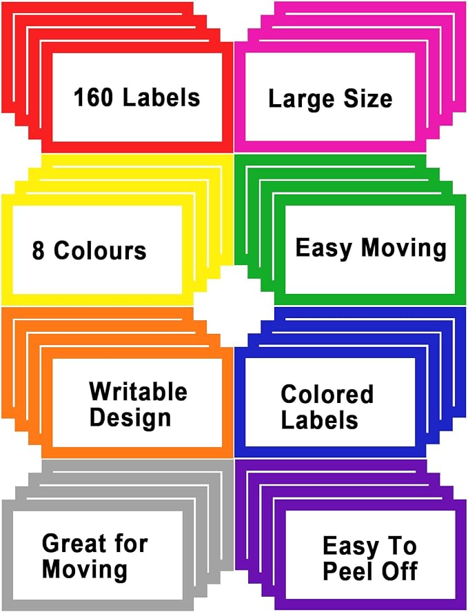 6 x 4 inch Large Moving Labels for Boxes, Blank Moving Boxes Labels Stickers by Gicare
