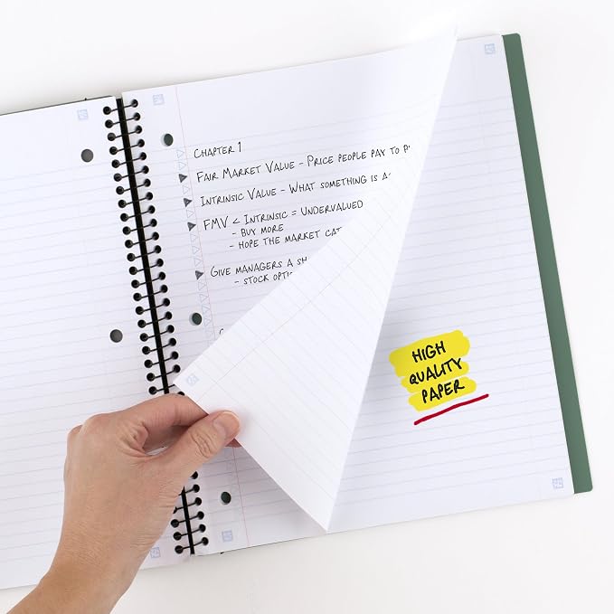 Five Star Advance Spiral Notebook + Study App, 5 Subject, College Ruled Paper - Image 4