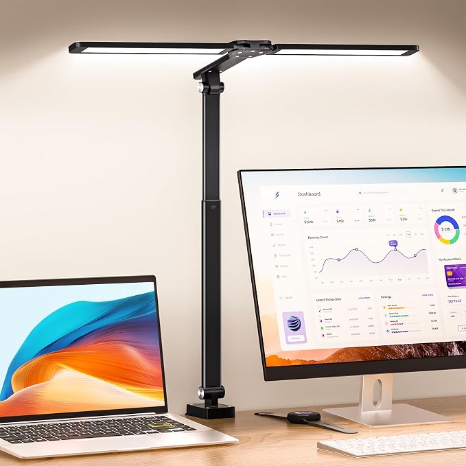 CHARYJOD LED Desk Lamp for Office Home, Height Adjustable Architect Desk Light by CHARYJOD