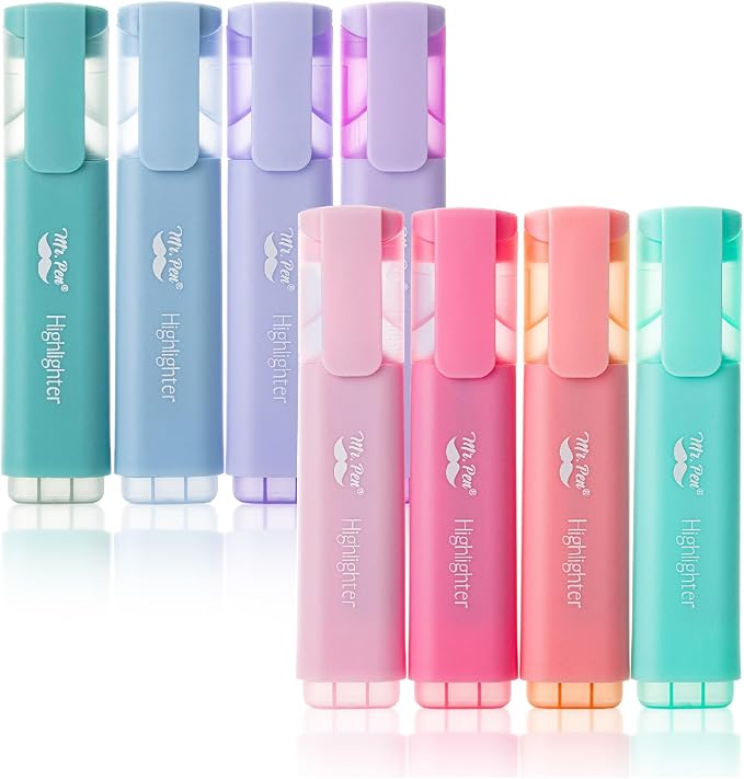 Mr. Pen- Highlighters, 8 Pack, Morandi Colors | Highlighters by MrPen