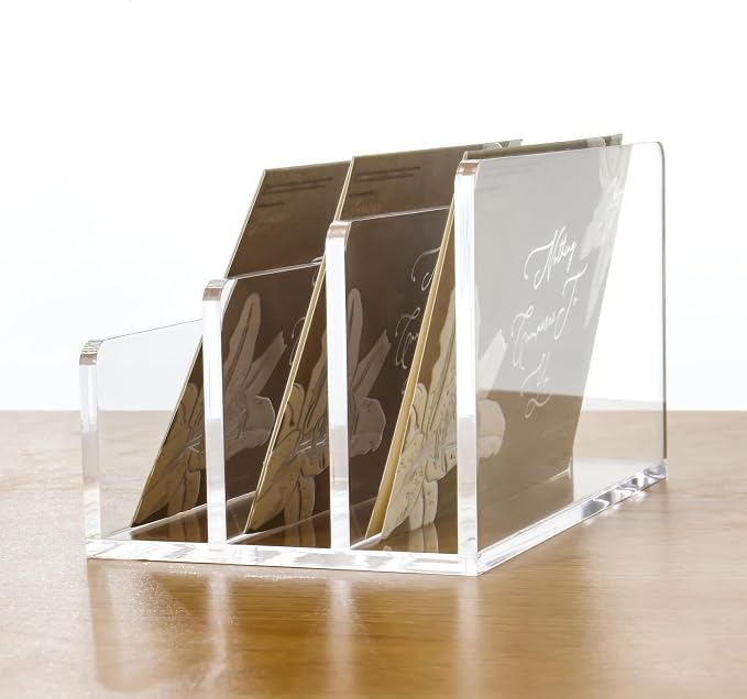 Clear Acrylic Desk Organizer – 3 Compartment Mail Holder & Letter Sorter - Image 6