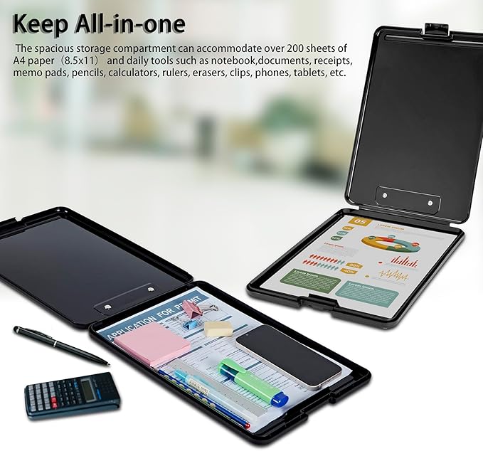 Clipboard with Storage, Office Supplies Nursing Clipboards Folder with Pen - Image 6
