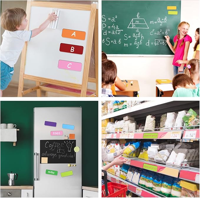 72 Pcs Dry Erase Magnetic Labels, 3.2x1.2 Magnets Name Tags Label Stickers - Image 6