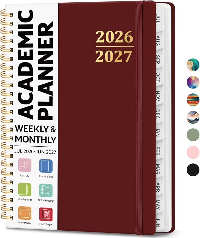 Academic Planner 2026-2027, Weekly and Monthly Calendar Planner Book, July 2026 by JEJEGO