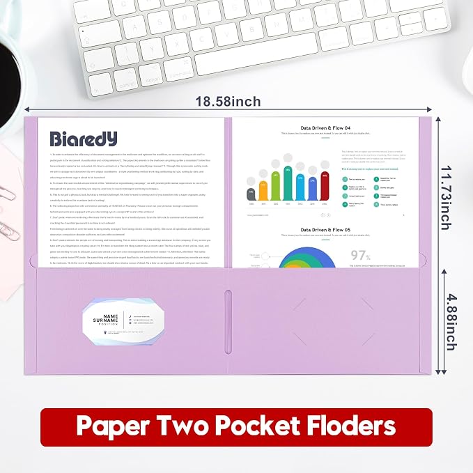 125 Pack Bulk Two Pocket Folders, Letter Size 8.5" x 11" Paper Folders - Image 3