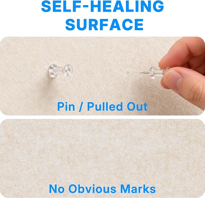 OWLKELA 36 x 24 inch Felt Bulletin Board, Self-Adhesive Pin Board - Image 4