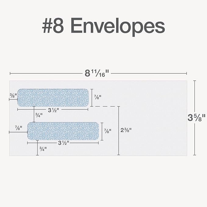 Columbian #8 Double-Window Self Seal Security Tint Envelopes, 24lb White Wove - Image 2