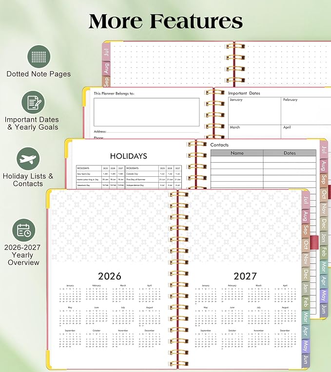 Academic Planner 2026-2027, Hardcover Weekly and Monthly Calendar Planner from - Image 6