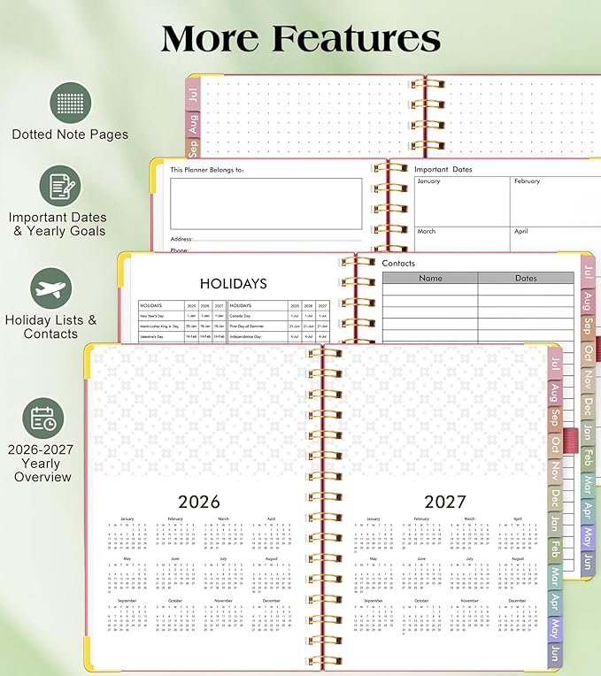 Academic Planner 2026-2027, Hardcover Weekly and Monthly Calendar Planner from - Image 6