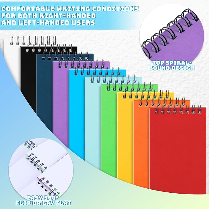 Kisston 120 Pcs Top Bound Memo Books Bulk Memo Notebooks 25 Sheets/pad Mini - Image 3