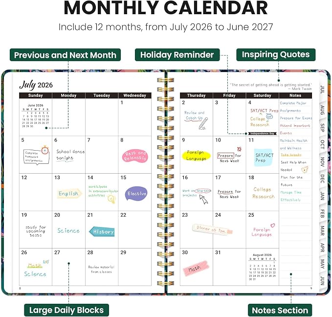 Planner 2026-2027, Monthly and Weekly Academic Planner July 2026 - Image 2