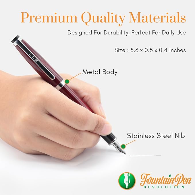 FPR Ambassador Ultra Flex Nib Fountain Pen Set, Burgundy - Image 4