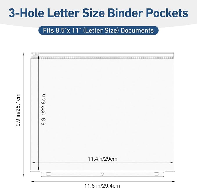 Antner 36 Pack Letter Size Binder Pockets - Image 2