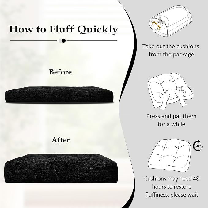 downluxe Chair Cushions for Dining Chairs 4 Pack, Tufted Indoor Chair Pads - Image 6