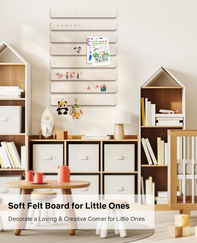Small Cork Bulletin Board Tiles, Felt Wall Decor and Office Desk Accessories - Image 4