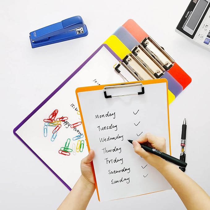 smilixin 6 Pack Plastic Clipboards, Office Clipboards Standard A4 Letter Size - Image 5
